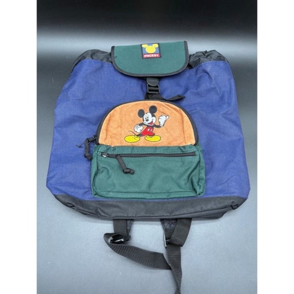 Mickey Unlimited Backpack Blue Green‎ Orange Mickey Mouse Graphic Drawstring Bag